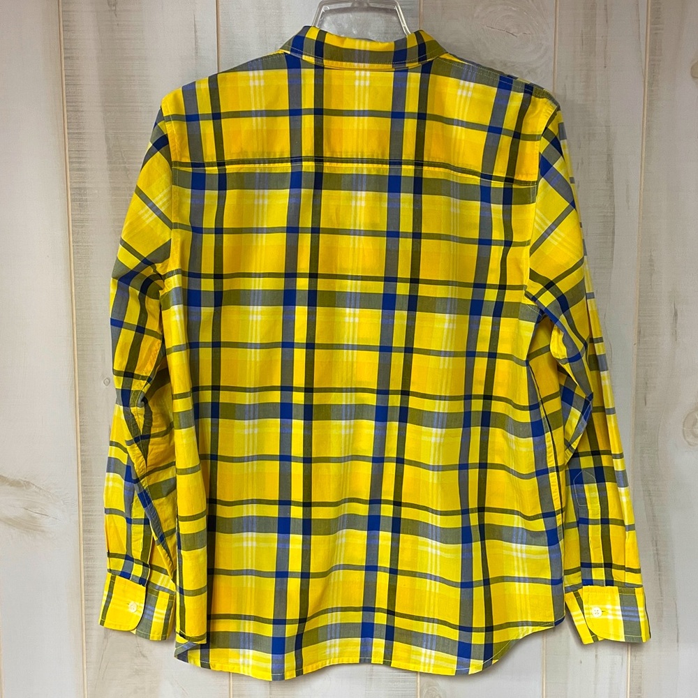 Lauren Ralph Lauren Yellow Blue Plaid Button Down Shirt Sz L - Picture 2 of 6